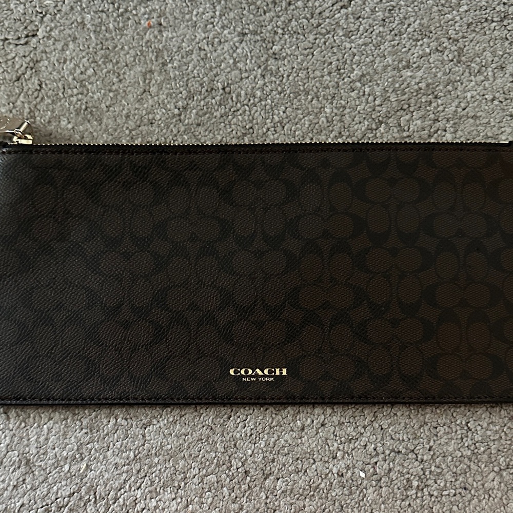 Coach Black Signature Slim Pouch
